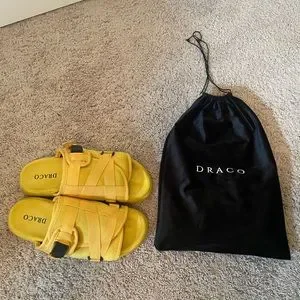 Draco | Shoes | Draco Slides Velvet Yellow Size 9 Worn Once  display picture 1